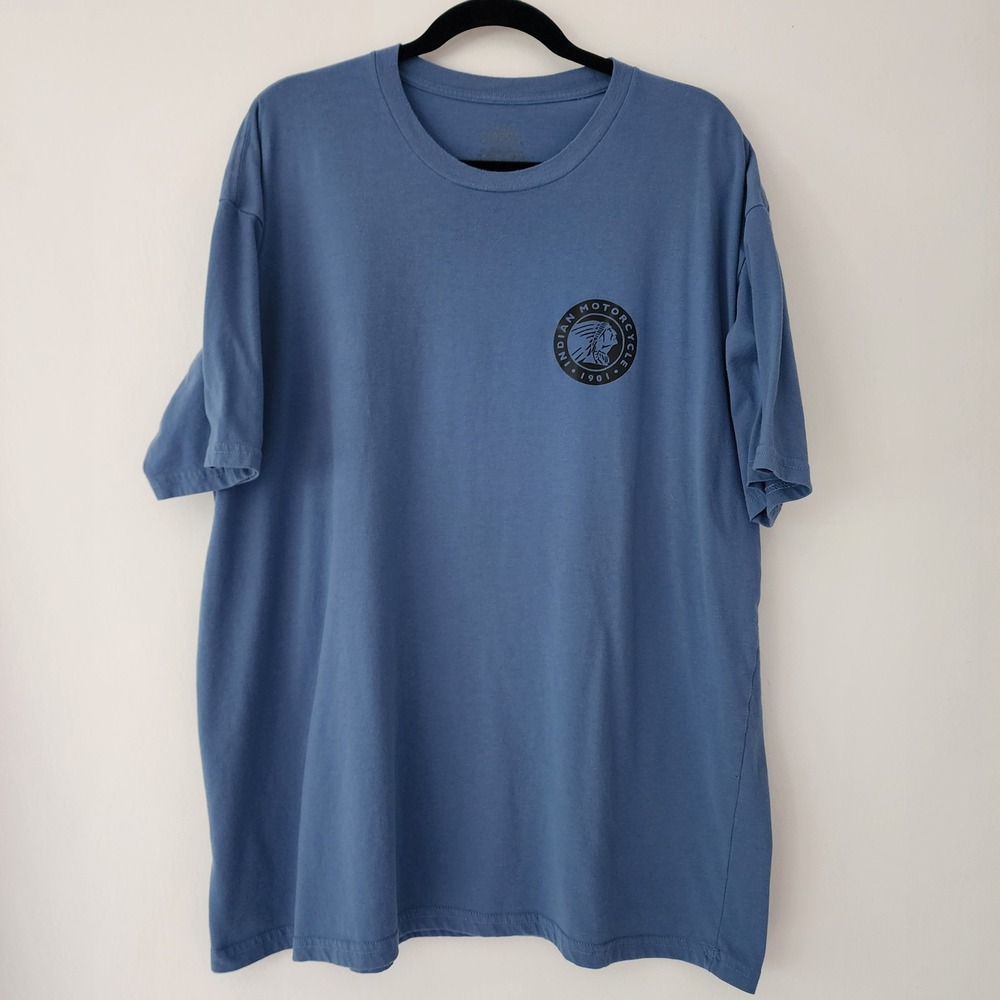 True‎ Classic blue Indiana Motorcycle short sleeve t-shirt mens size XXL